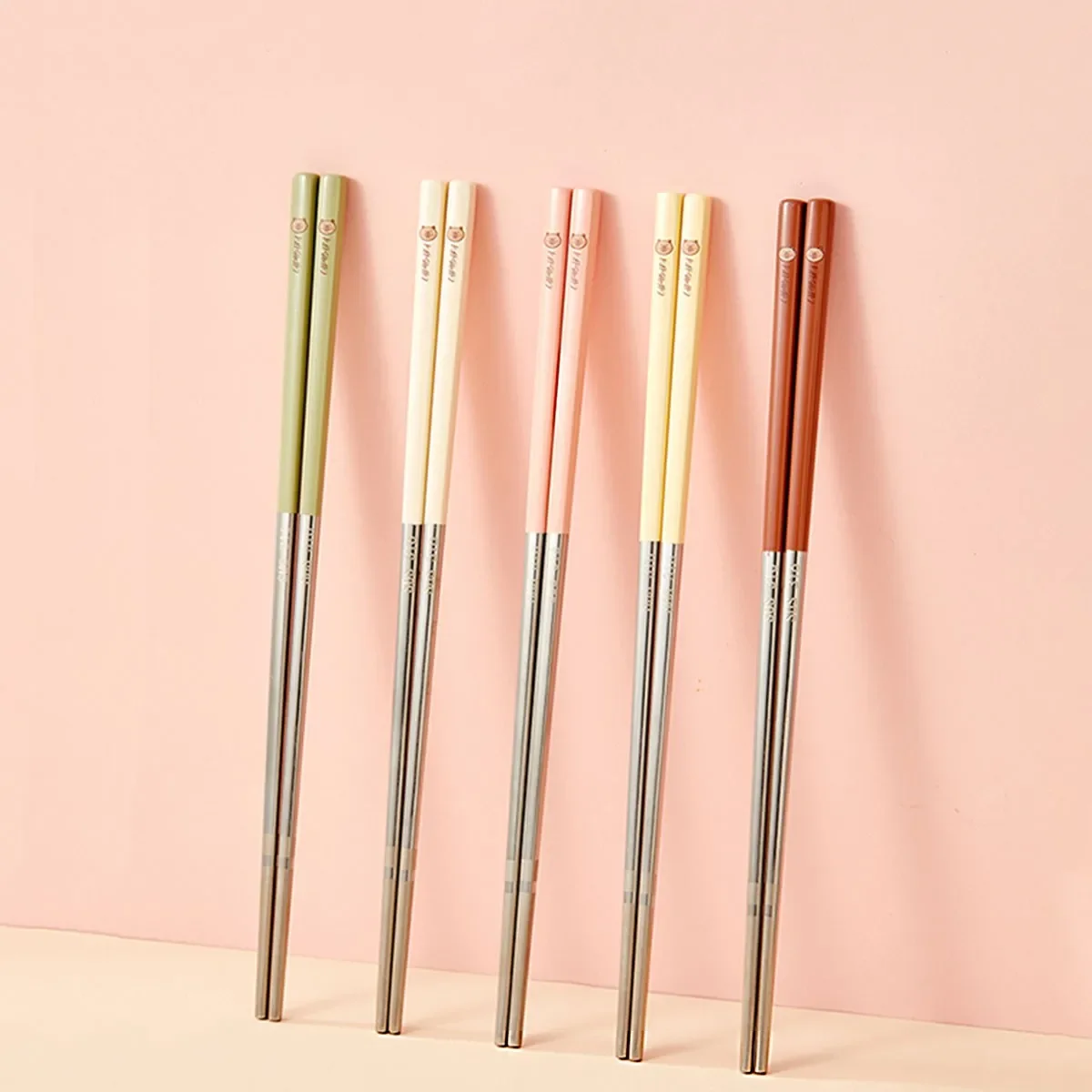 316 Stainless Steel Chopsticks Portable Cute Capybara Chinese Chopsticks Heat-resistant Non slip Sushi Sticks Dishwasher Safe