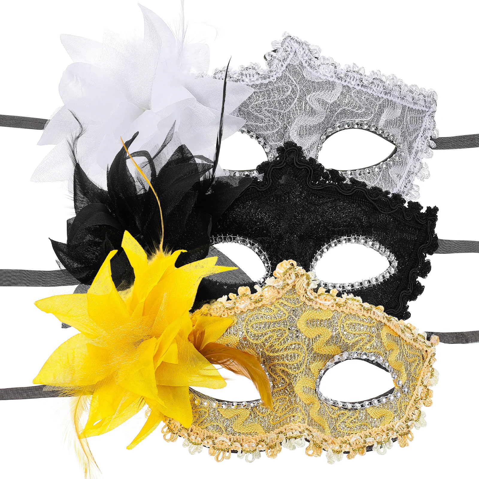

3 Pcs Realistic Adult Half Face Party Masks for Party Masquerade Lace Mask Halloween Cosplay Lace Mask Prop Travel