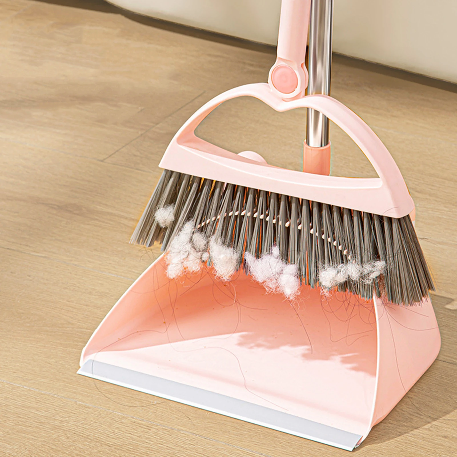 2 Pieces Broom and Dustpan Set Lightweight with Long Handle Sturdy Household Cleaning Broom Set Floor Cleaning Set for Home