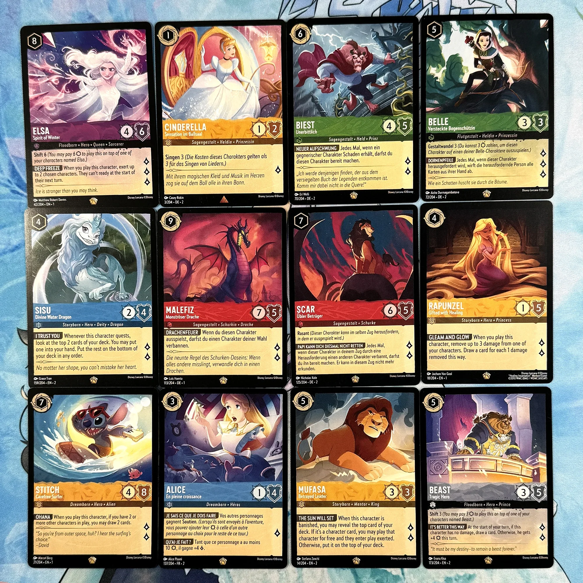 Single Choice Lorcana Chapter 1 2 3 Rise of The Floodborn Enchanted Foil Proxy TCG Game Cards EN/FR/DE Choose From Cards list