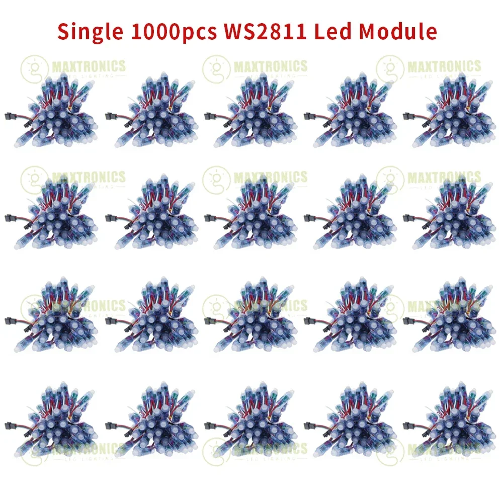 Nowy DC5V 500-1000pcs RGB WS2811 IC 12mm kolorowy piksel moduł lampy LED IP68 wodoodporny oświetlenie pikselowe LED lub zestawy do billboardu