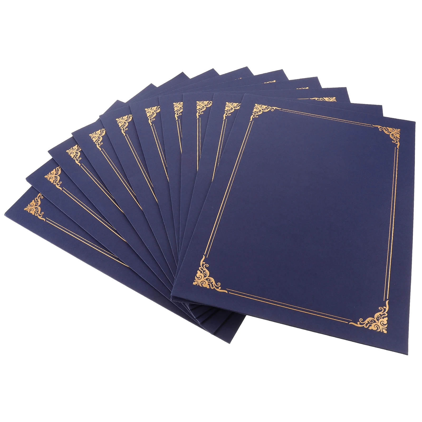 

10pcs Red Blank Gold Stamping Certificate Covers Diploma Holders Documents Folder Award Frame Graduation Practical Storage