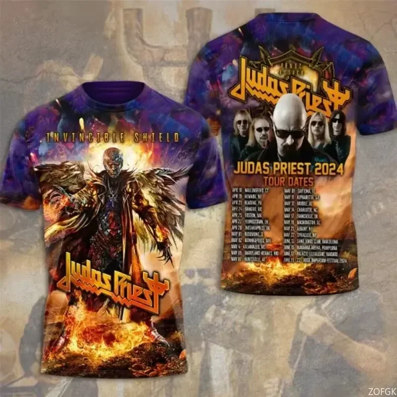 Judas Priest Band 3D Print T Shirt Men Women Fashion O Neck Short Sleeve Tops Tees Rock Music Clothing Hip Hop Tshirt Male