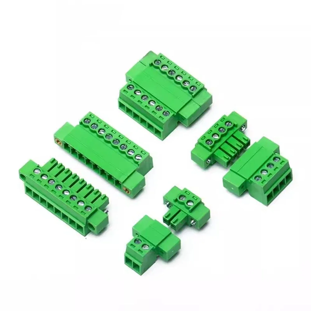 Solderless PCB Terminal Block Kit - 15EDGRKM 3.81mm & 2EDG Green Plug-in Type, Complete 1 Set with Screws