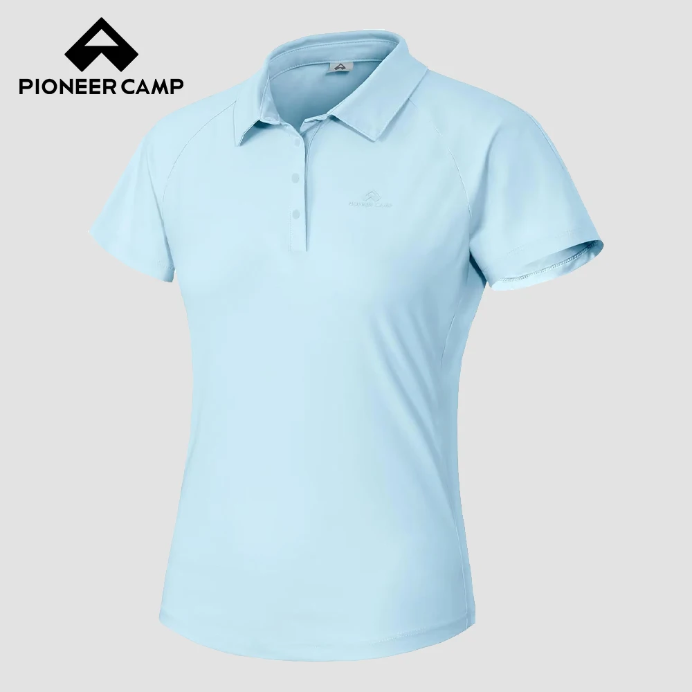 

Pioneer Camp Women's Golf Shirt Short Sleeve Polo Shirts UPF 50+ Quick Dry Collared Tennis Work Athletic Tops 4 Button