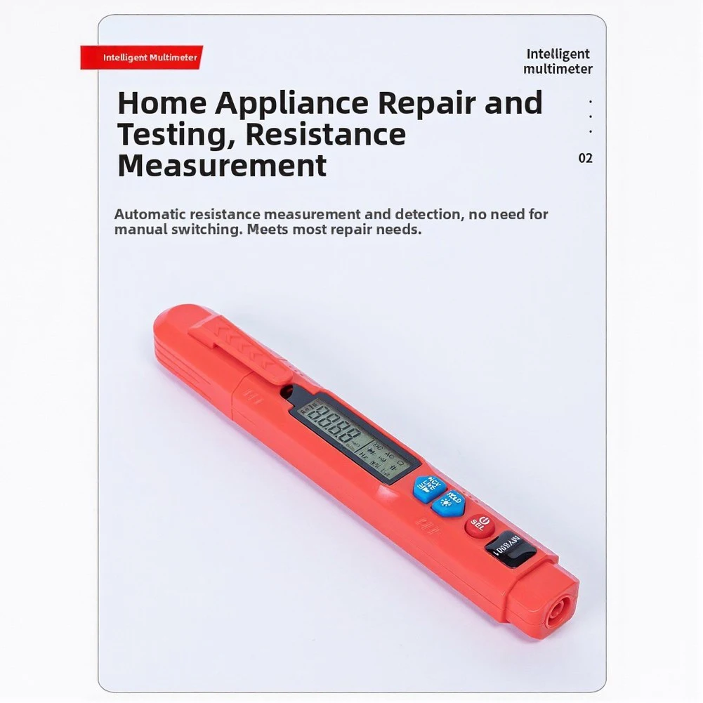 MY8901 Compact Tester Pen with 6000 Count TN Display Backlight Flashlight Data Hold and CAT II 600V Safety Compliance