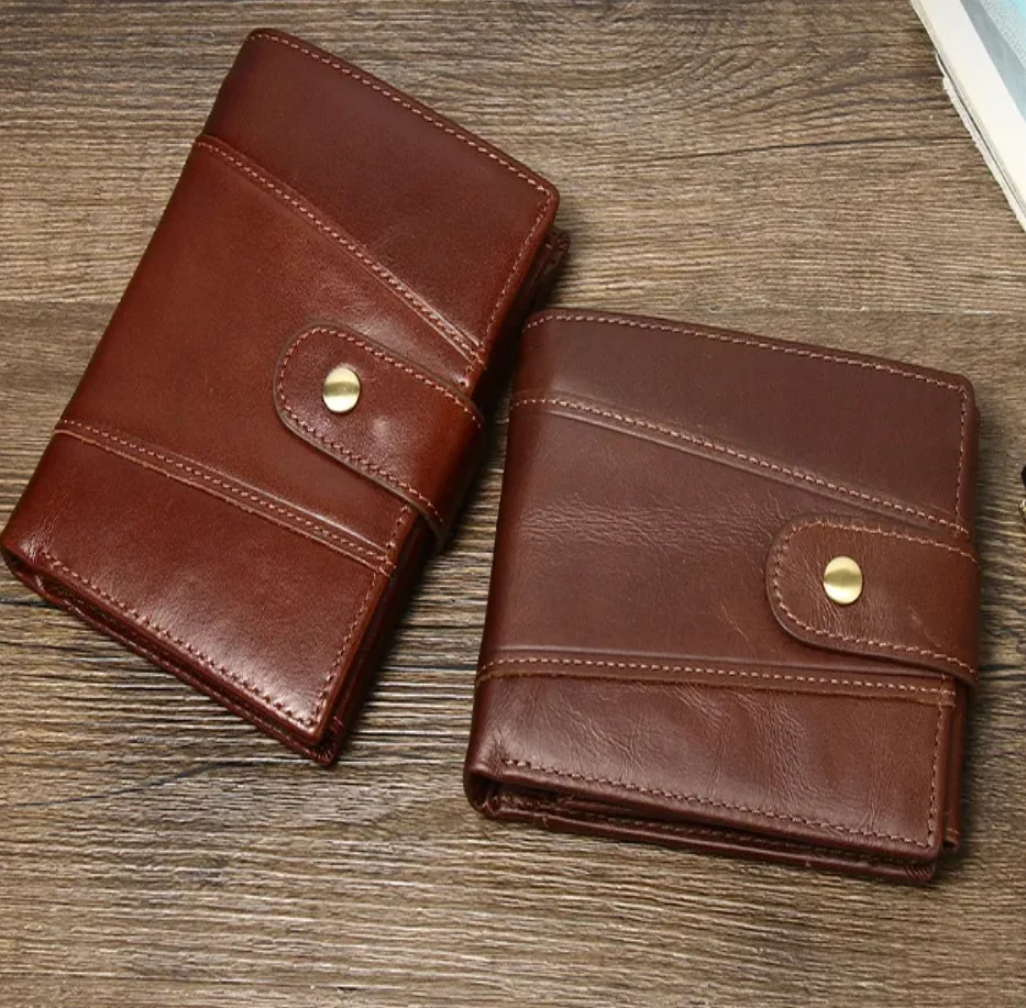 

Men's Wallet RFID Vintage Genuine Leather Multifunctional 2 Fold Multi-card Coin Wallet Business Card Holder Money Bag Purse지갑