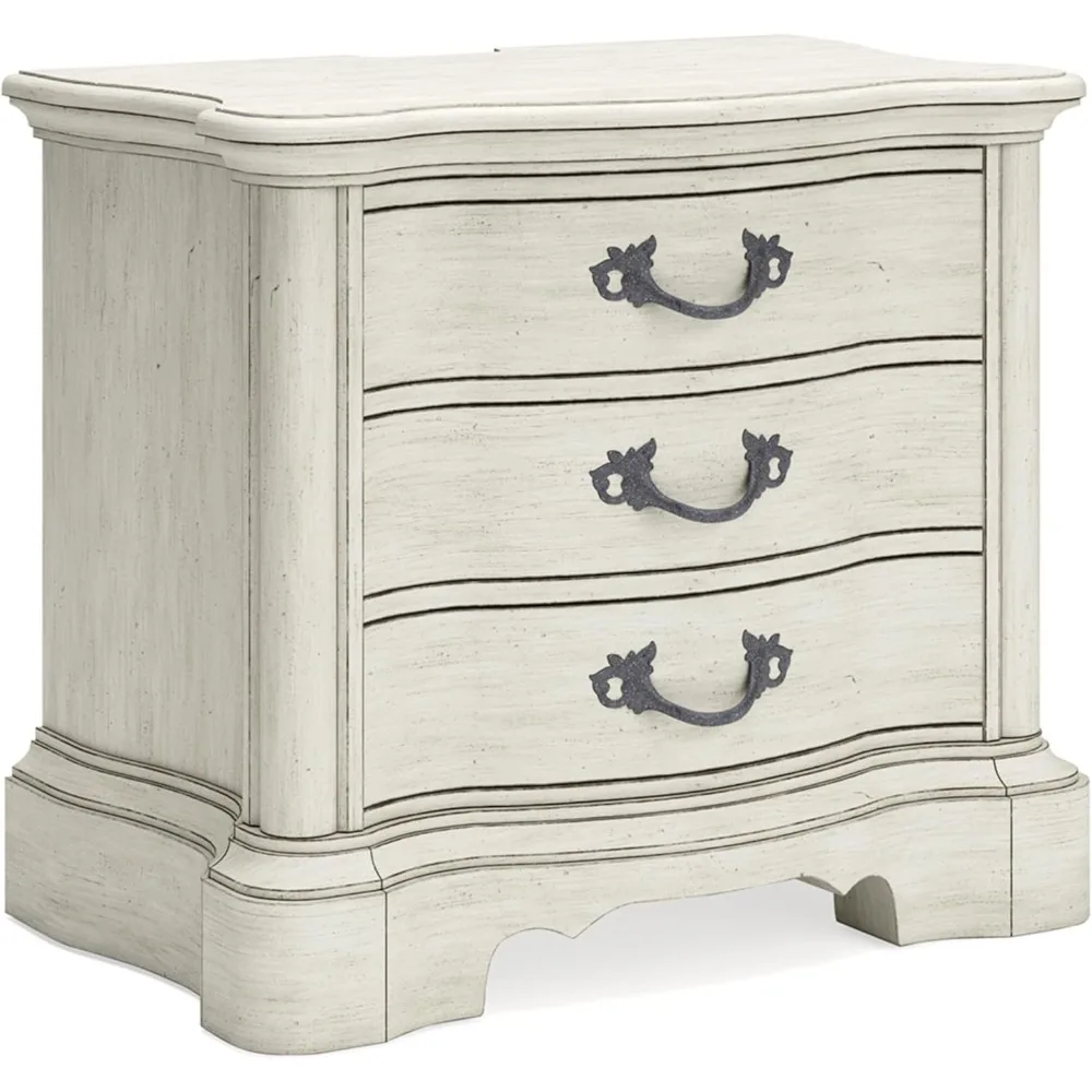 

by Ashley Arlendyne Classic 3 Drawer Nightstand with Power Supply and USB Ports, White