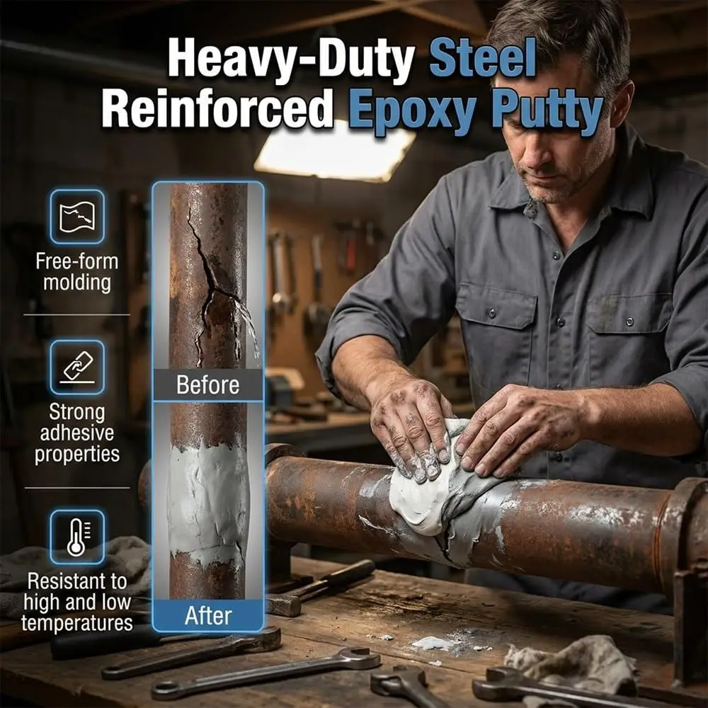 Waterproof Steel Reinforced Epoxy Repair Putty Oil Resistant Heat Resistant Epoxy Putty Repair Kit Pipe Leak Repair Epoxy Filler