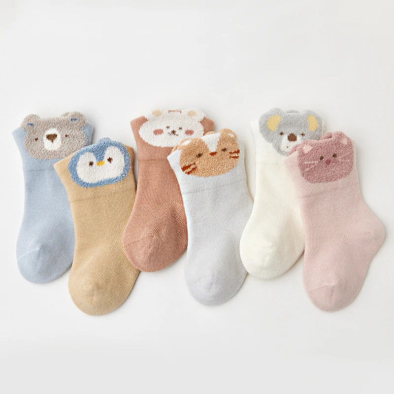 3 Pairs Baby Socks Cartoon Children Kids Socks Soft Breathable Boys Socks Warm Toddler Socks For Girl - view 2