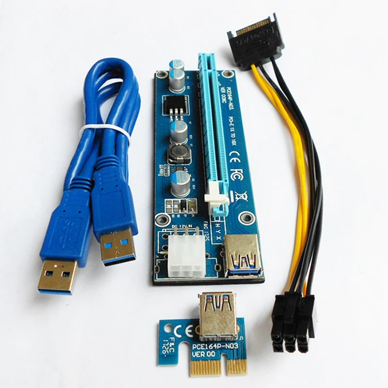 VER006C 60ซม PCI 006C ไรเซอร์การ์ด PCI Express PCIe อะแดปเตอร์1X กับ16X USB สาย3.0 SATA เพื่อ6Pin พลังงานสำหรับคนงานเหมือง