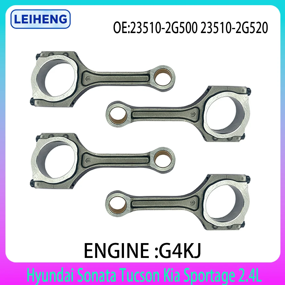 

4PCS Con Rods Connecting Rod KIT For Kia Sorento Sportage Hyundai Sonata 2.4L L4 GAS 2.4 L T 2011-2020 23510-2G500 23510-2G520