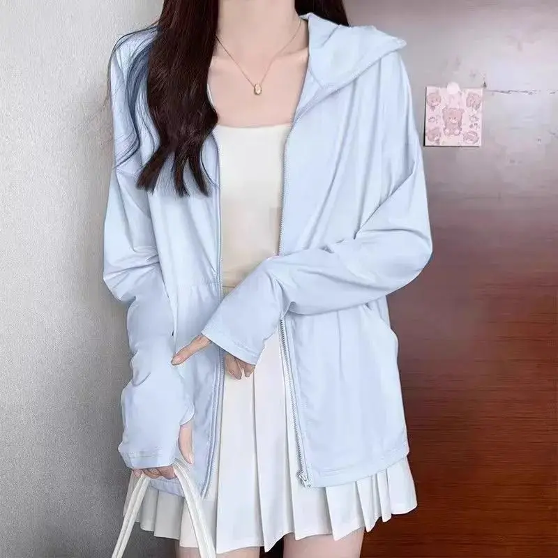 Summer New Sun-protective Clothing Jacket Thin UV Protective Outwear Female Ice Silk Sunscreen Coat Women's Breathable Cardigan