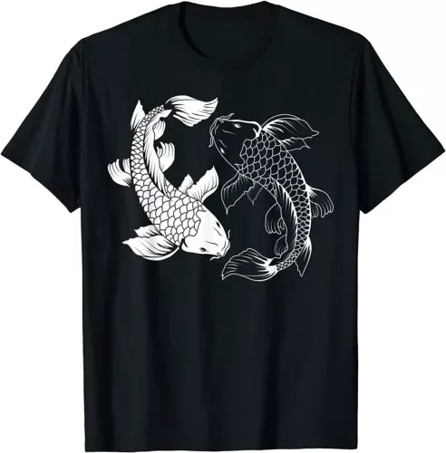 Yin And Yang Japanese Koi Fish Cool Art Design Gift T-ShirtHigh Quality 100%Cotton Short Sleeve