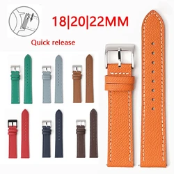 Genuine Leather Strap Quick Release 18mm 20mm 22mm Stainless Steel Buckle Men Women Cowhide Replace Bracelet Watch Band Belt