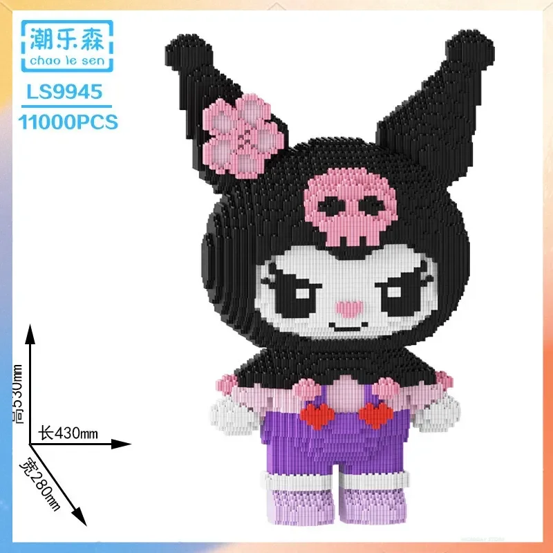 In Voorraad Super Sized Hello Kitty Bouwstenen Melodie Kuromi Melodie Puzzel Meisje Gift Desktop Decoratie Home Decor Speelgoed