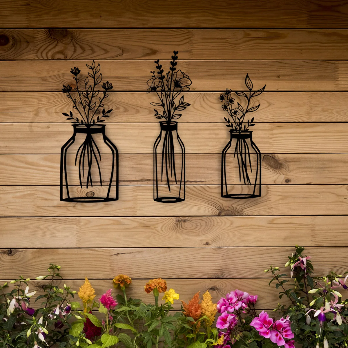 3 قطع من الزهور المعدنية السوداء لتزيين الحائط، فن معلق على الحائط على شكل زهور بسيطة، خط تجريدي أسود لمنحوتات فنية جدارية لغرفة النوم