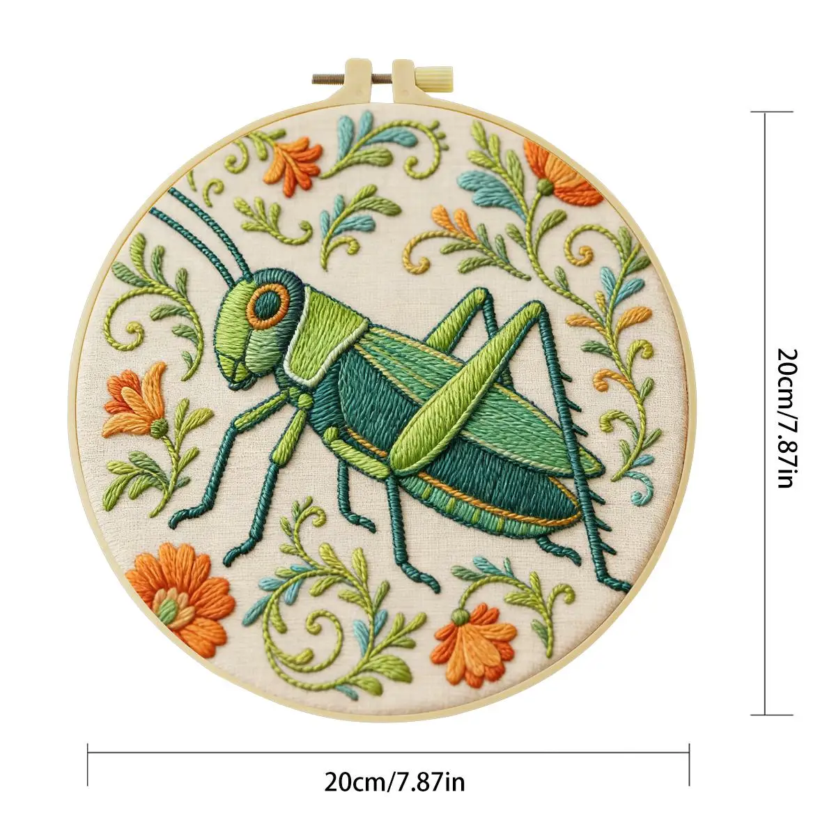 1 Stück 20x20 cm/15x15 cm 7,87/6,3 Zoll Rotes Hirsch Stickerei Starter-Kit DIY-Kit Stickerei-Set für Anfänger – Detail 3