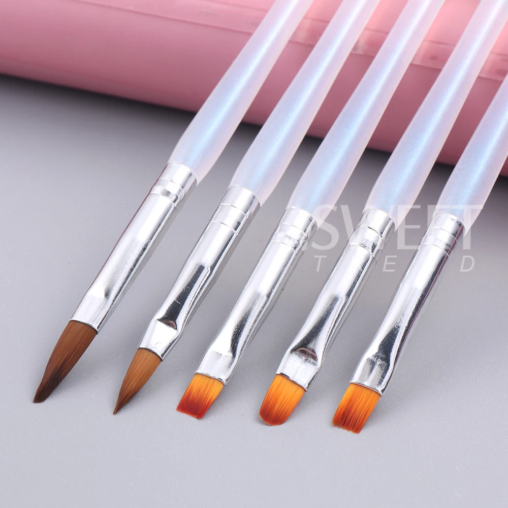 Nail Art Brush Acrylic UV Gel Extension Coating Drawing Painting Pen for Powder Removed DIY Manicure Accessories Gel Nail Tool