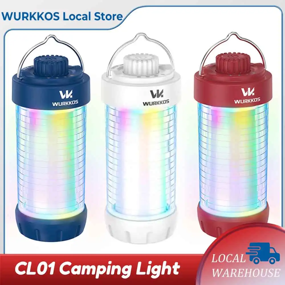 Wurkkos CL01 Campinglampe 550 Lumen Wiederaufladbare LED-Taschenlampe RGB-Taschenlampe Powerbank Mini Magnetleuchte Direktversand aus lokalem Lager Geeignet für Wandern Camping Notfallbeleuchtung
