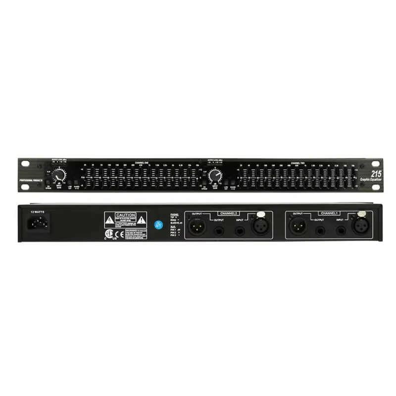 

Professional Digital 15-Band Graphic Audio Stereo EQ Model 215, Metal Construction, Universal Voltage
