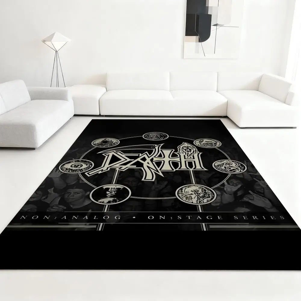 

Heavy Rock Band-D-deaths band Floor Mat Soft Thickened Absorbent Non-Slip Bedroom Living Room Door Mat Home Decor Flannel Rugs