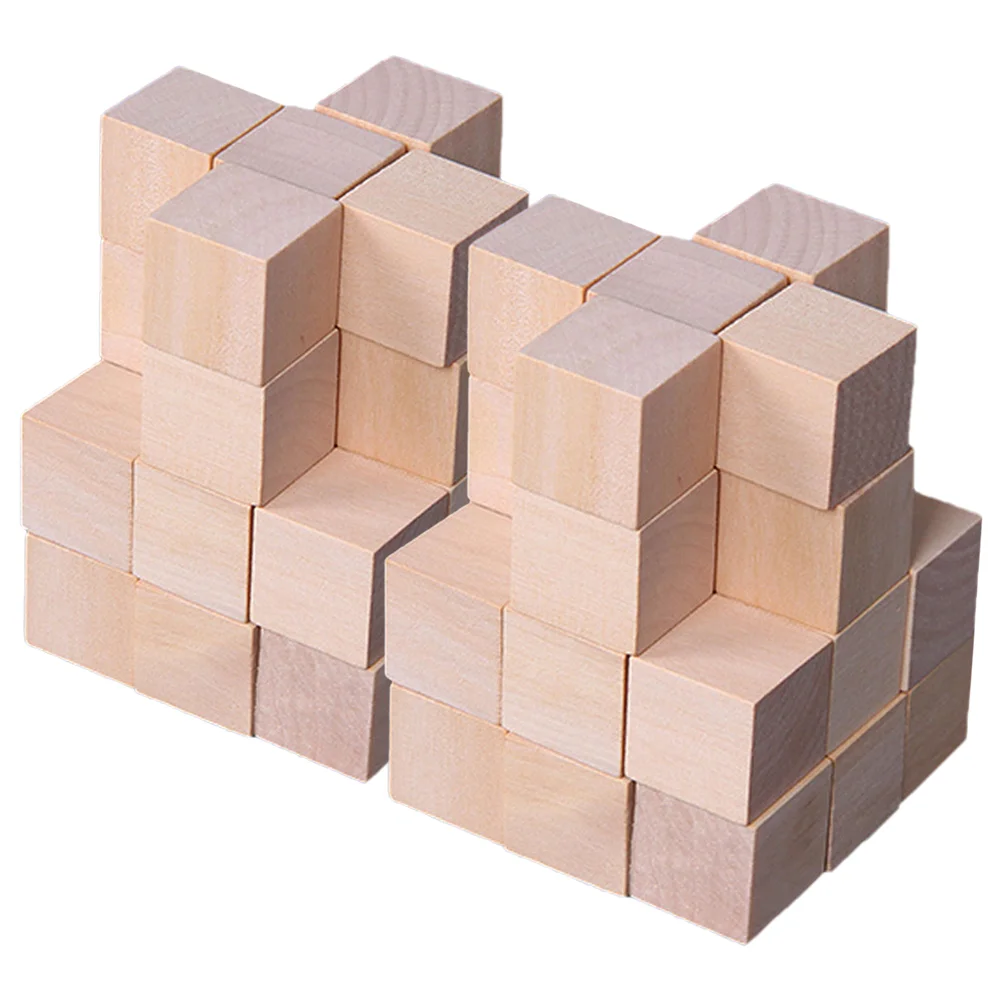 

250 Pcs Square Wooden Block Child Children's Toys Kids 200X200X200CM Pine Blank Cubes