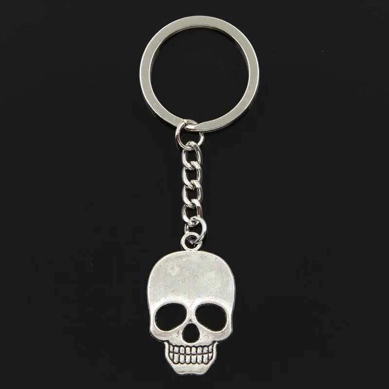 Fashion Keychain 35x22mm Skull Pendants DIY Men Jewelry Car Key Chain Ring Holder Souvenir For Gift