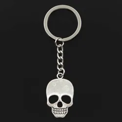 Fashion Keychain 35x22mm Skull Pendants DIY Men Jewelry Car Key Chain Ring Holder Souvenir For Gift