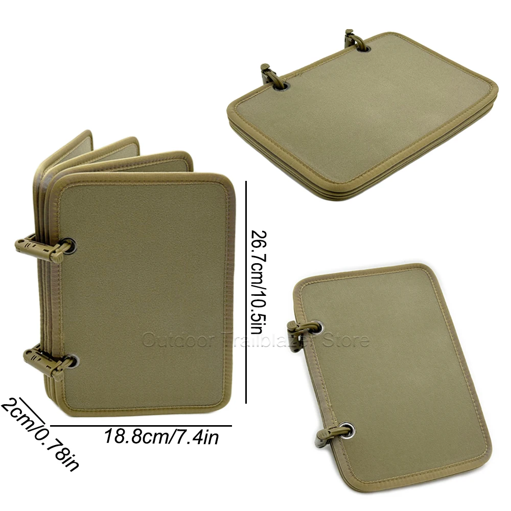 Tactical  Patch Booklet Organizer 4-Page Patches Morale Badge Display Album with Removable Ring Adhesive Badge Display Cloth