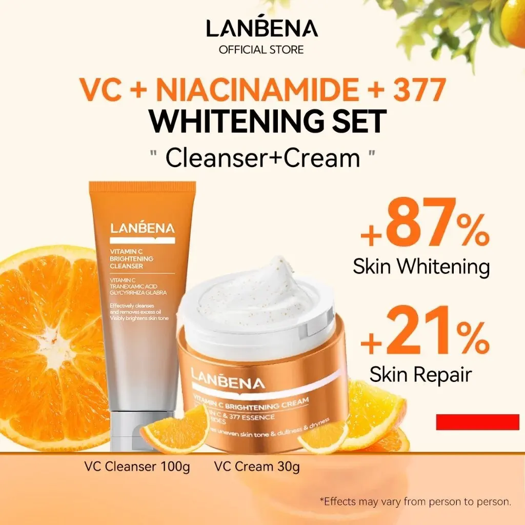 lanbena-ビタミン-c-フェイシャル-クレンザー-100-グラム-ディープ-クレンジング-フェイス-ブライトニング-クリーム-30-グラム-保湿と栄養補給フェイシャル-ケア-2-個