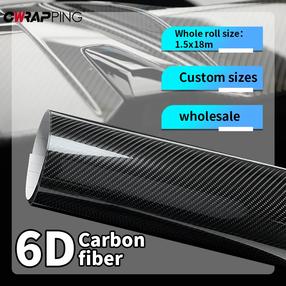 

6D Carbon Fiber Vinyl Car Wrap Air-release Technology Self-adhesive for Car Accessory Customized Stickers Personalized Custom
