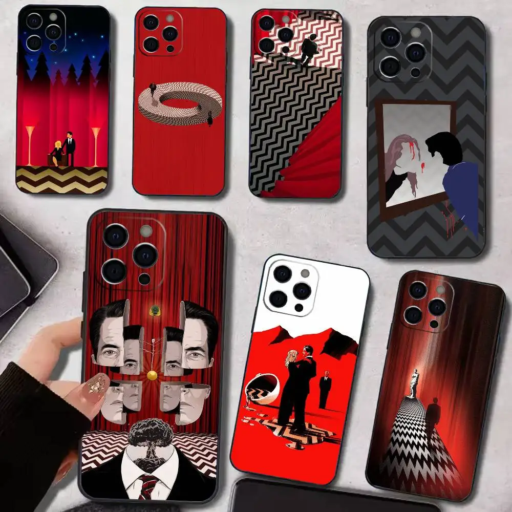 

T-Twin P-Peaks Fire Walk With Me Phone Case For iPhone17,16,15,14,13,12,11 Plus,Pro Max Soft Black Cover