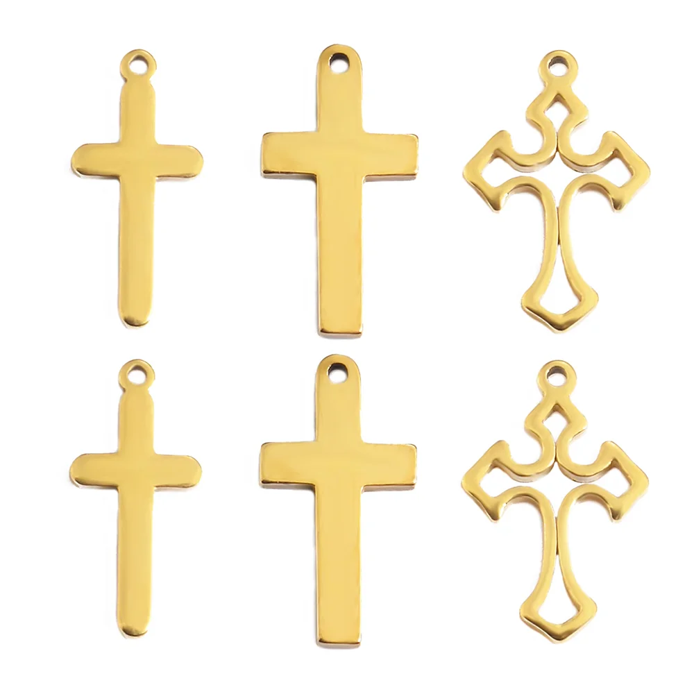 20 Stück/Set Edelstahl-Kreuzanhänger für Schmuckherstellung Christliche Kreuz-Schmuckherstellung Anhänger Verbindungselemente Zubehör – Detail 3