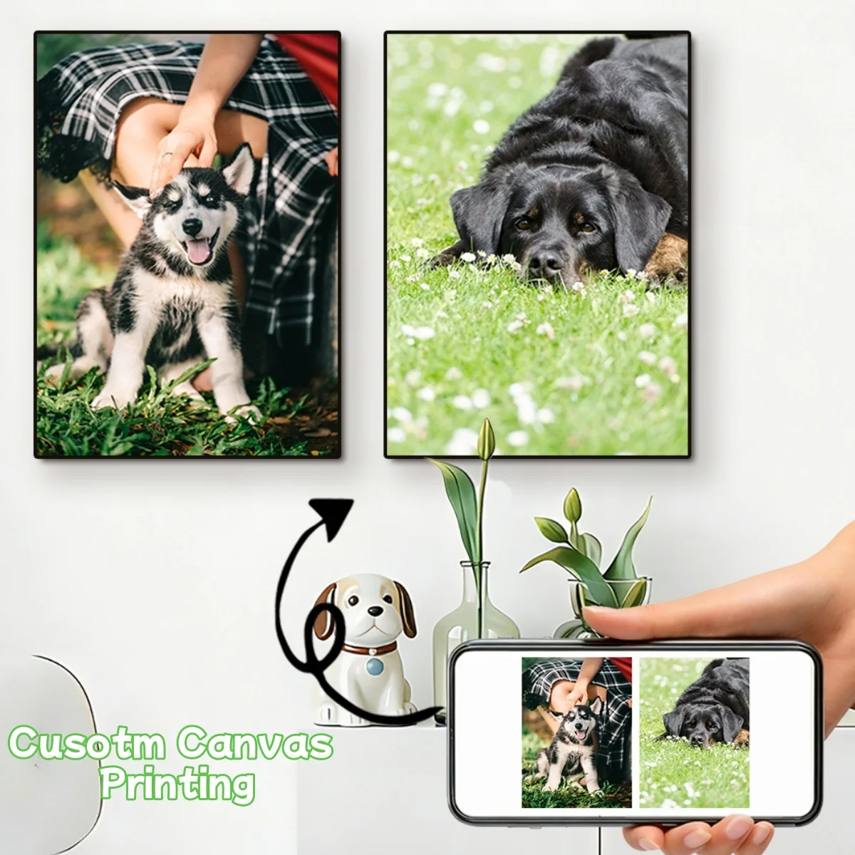 2 teile/satz Benutzerdefinierte Leinwand Druck Personalisierte Foto Benutzerdefinierte Familie Leben Haustiere Landschaft Paar Hochzeiten Wohnkultur Geburtstag Geschenke