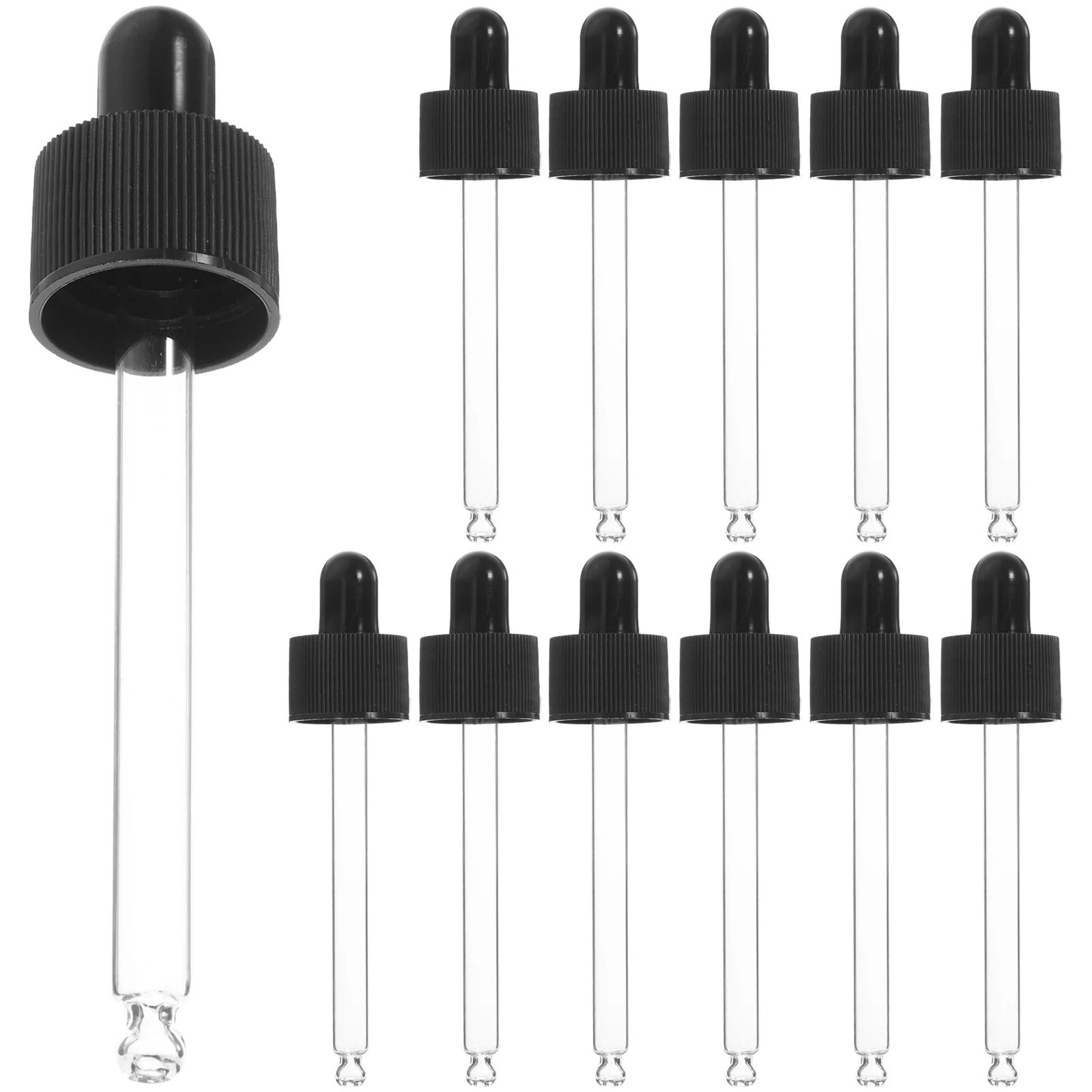 12 個のガラススポイト、滴下防止エッセンシャルオイルボトル、軽量で持ち運び可能、工芸品や科学実験用ガラススポイト