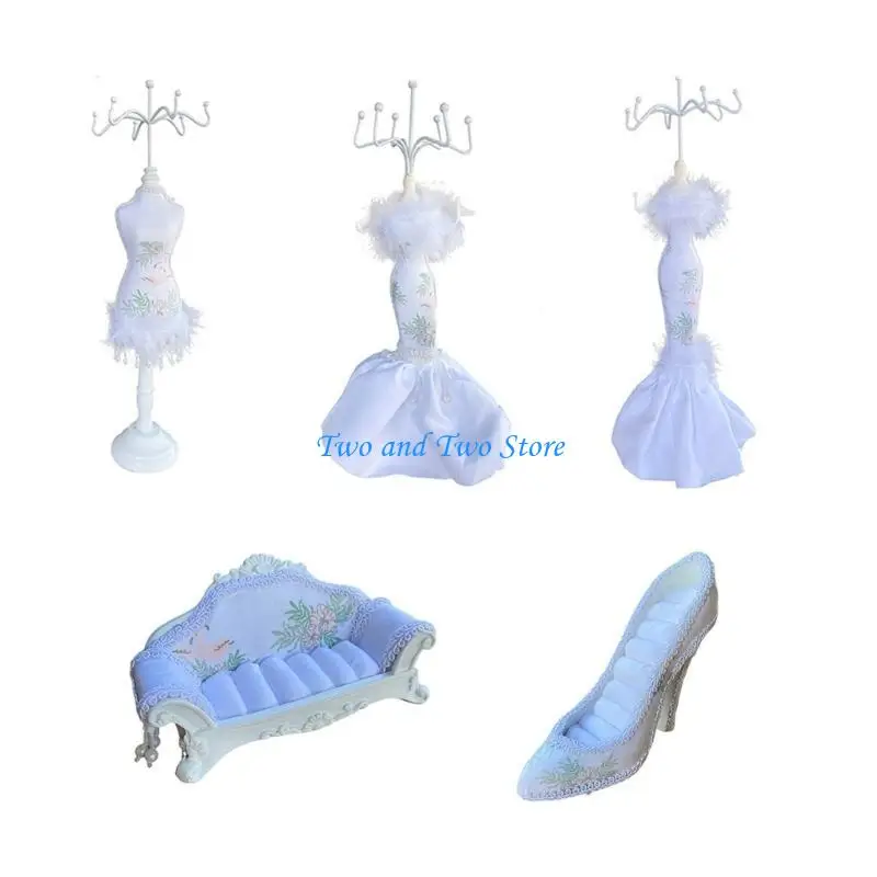 HX6F Jewelry Display Stand High-Heeled Shoes Model Earring Rings Display Organizers