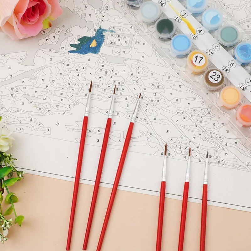 فرش طلاء صغيرة التفاصيل ، فرش مبطنة دقيقة لحرف الرسم ، زيت أكريليك بألوان مائية ، 3 أحجام ، 0 00 00 ، 45