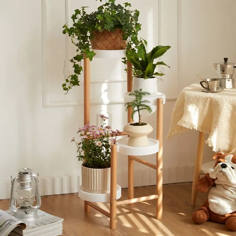

Solid wood flower stand, living room floor-to-ceiling balcony, multi-layer flower pot bracket, succulent shelf, indoor multi