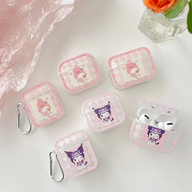 Sanrio Hello Kitty Kuromi ใสสำหรับ AirPods 1 2 3หูฟังไร้สายอุปกรณ์เสริมสำหรับ Airpod Pro 2กรณี