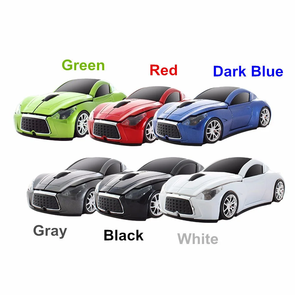 

USB Mouse 3D Mini Car Wireless Mouse Optical 1600DPI Computer Mice Portable Gaming PC Mause with LED Light For Laptop Boy Gift