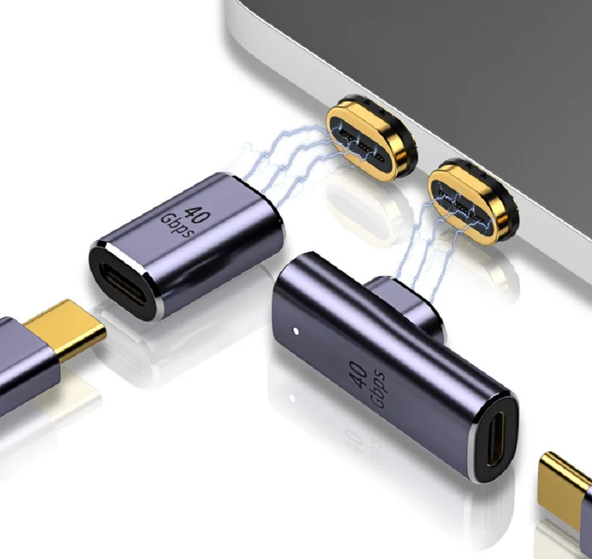 Type C USB C Male to Female USB4.0 Magnetic Adapter 8K USB C To Type C 40Gbps 100W 140W 5A Fast Charging Magnet Converter