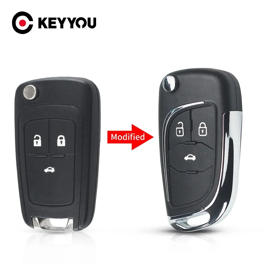 

KEYYOU 5PCS Modified Flip Key Shell For Chevrolet Cruze Epica Lova Camaro Fit Buick Opel Vauxhall Insignia Astra