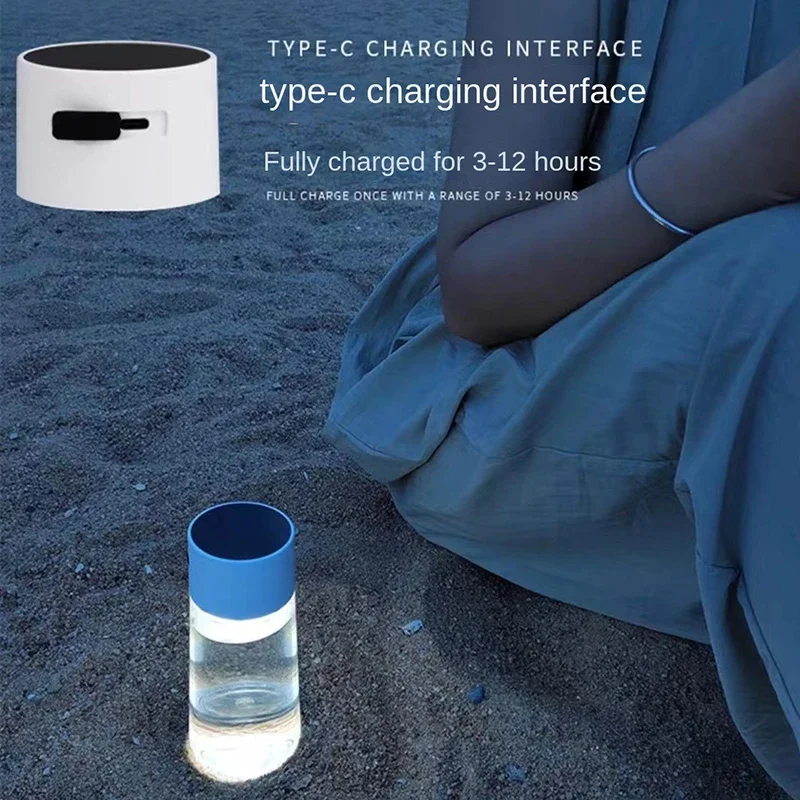 Multi-Functional Atmosphere Water Cup Camping Light, Tritan Material, Four-Color Touch Dimming, For Reading, Drinking Water