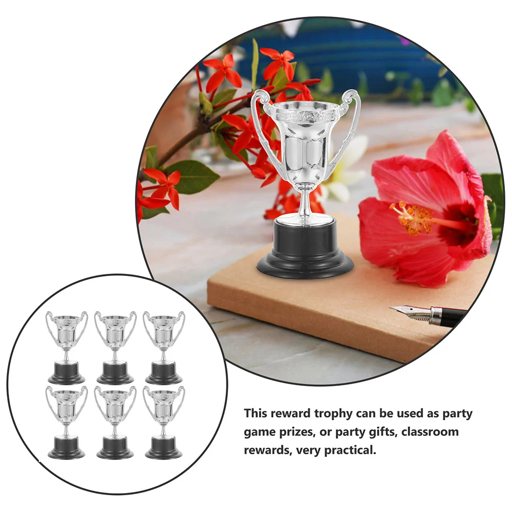 6 Pcs Mini Trophy Soccer Toy Small Decoration Plastic Reward Delicate Child Lovely Adornments