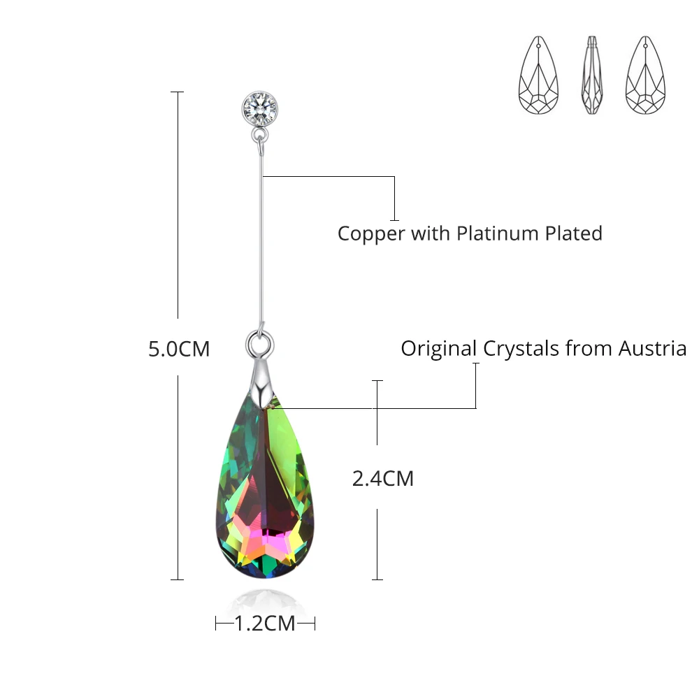 Big Water Drop Pendant Necklace Crystals from Austria Silver Color Elegant Jewelry for Women Party Friends Birthday
