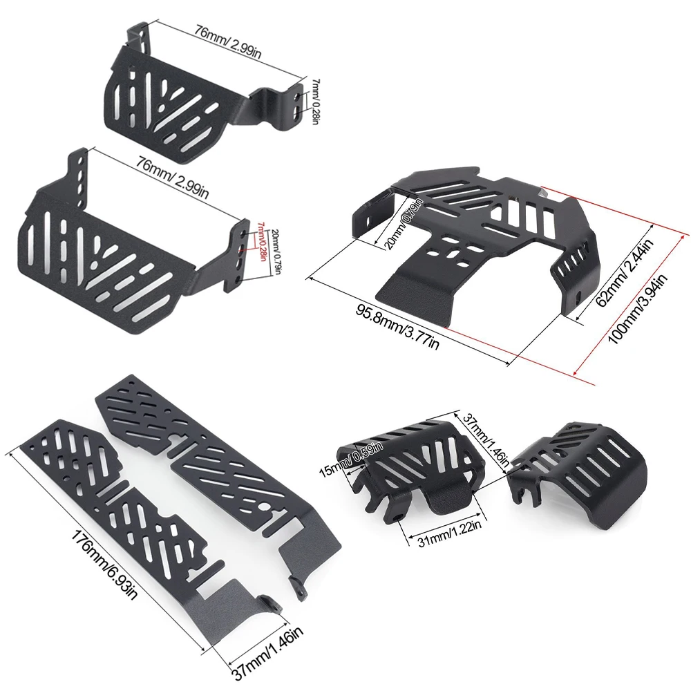 Metal 7PCS Chassis Armor Skid Plate Axle Battery Protector for 1/10RC Crawler Traxxas TRX4 Bronco Defender G500 K5 Upgrade Parts