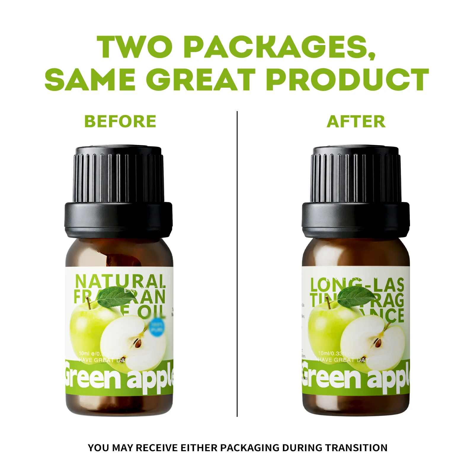10ml Green Apple Fragrance Oils For Diffuser Fruit Sweet Scent Long Lasting Candle Making Car Gift for Friends