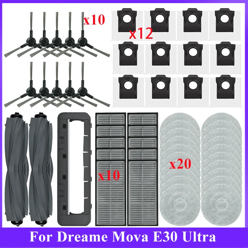 Accesorios para Dreame Mova E30 Ultra/Trouver E30 Ultra / Dreame L10s Pro Ultra Heat Robot aspirador parte cepillo lateral principal