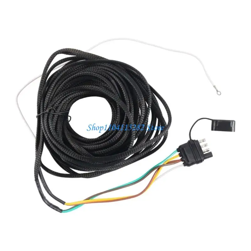 

4 Circuit 5 Wire Trailer Wiring Extension 26Ft Braided Nylon Coated Color Wires Simple Plug and Play Setup